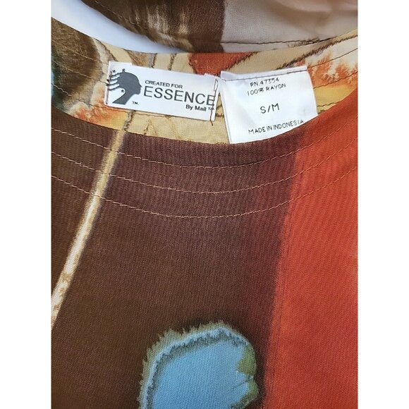 Essence by Mail Bali Boho Layered Dress Kaftan Burnt Orange Brown Med - Picture 8 of 11